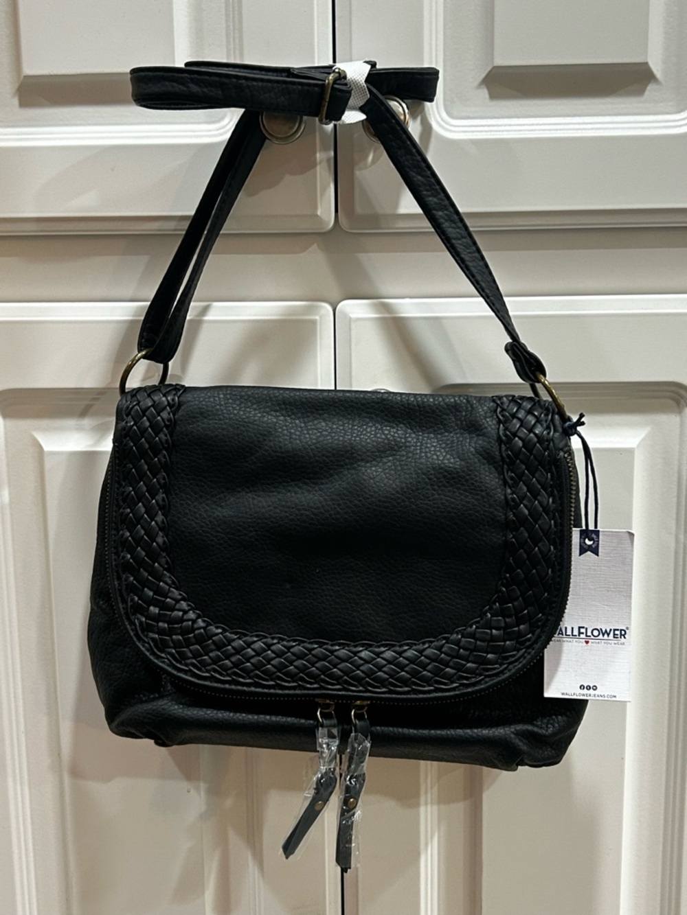 Wallflower Black Braided Crossbody Bag NWT MSRP $60 Boho
